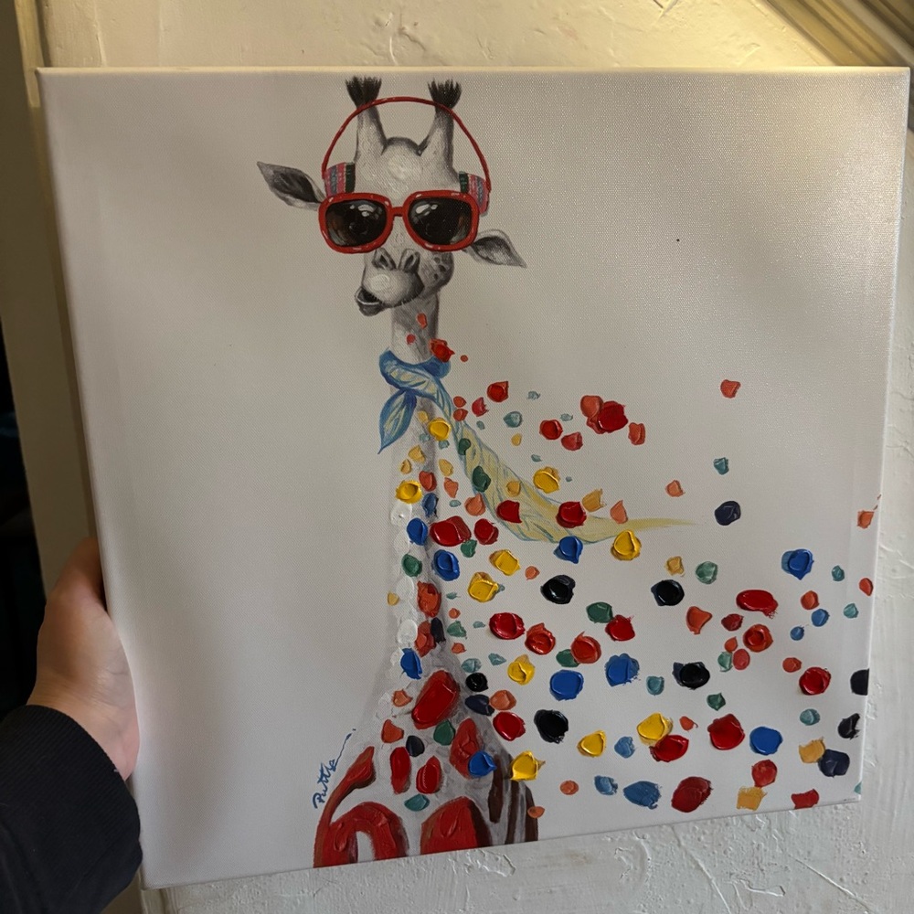 Colorful Giraffe Canvas Art by Purttle - Picture 9 of 9